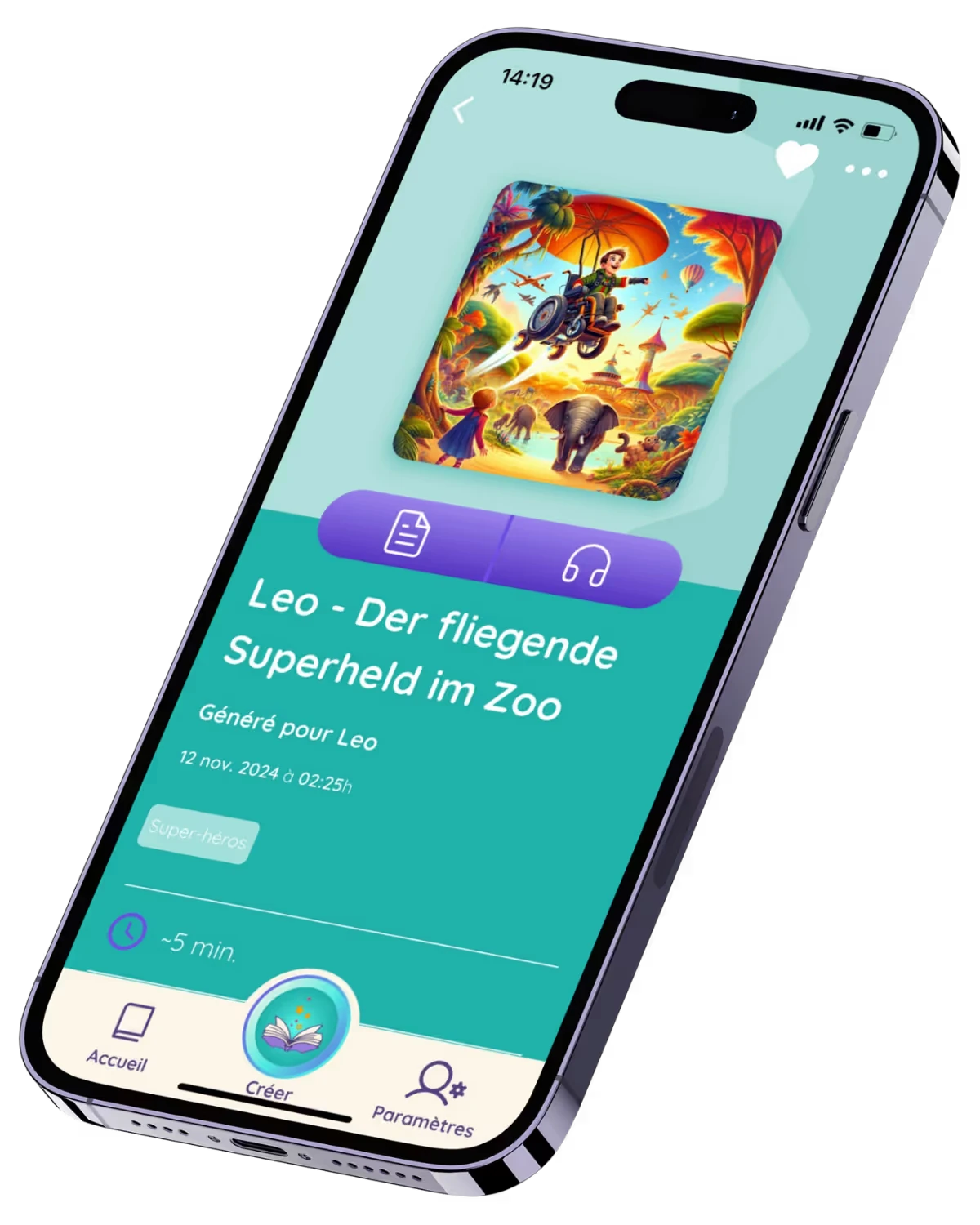 StoryWonder app home screen